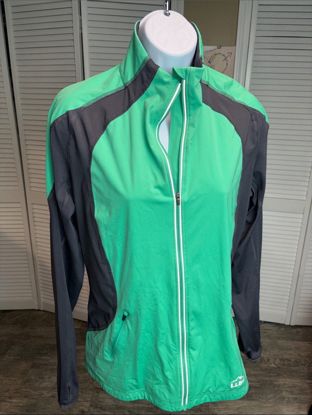 L.L. Bean Women's Mint Green and Charcoal Utility Jacket